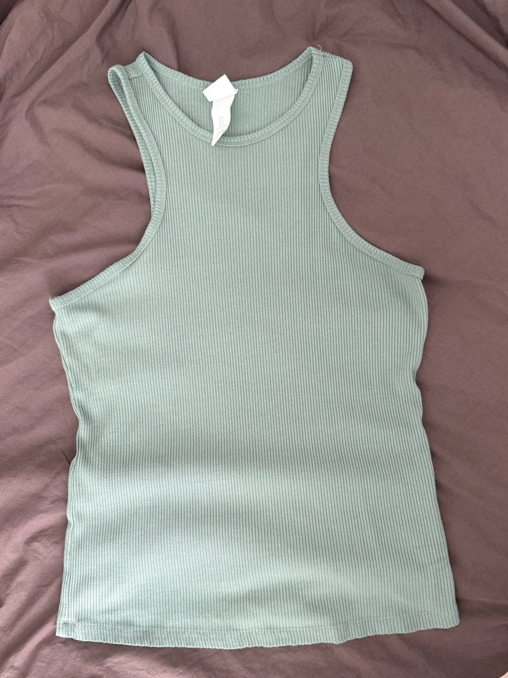 Mint Ribbed Racerback Tank Top